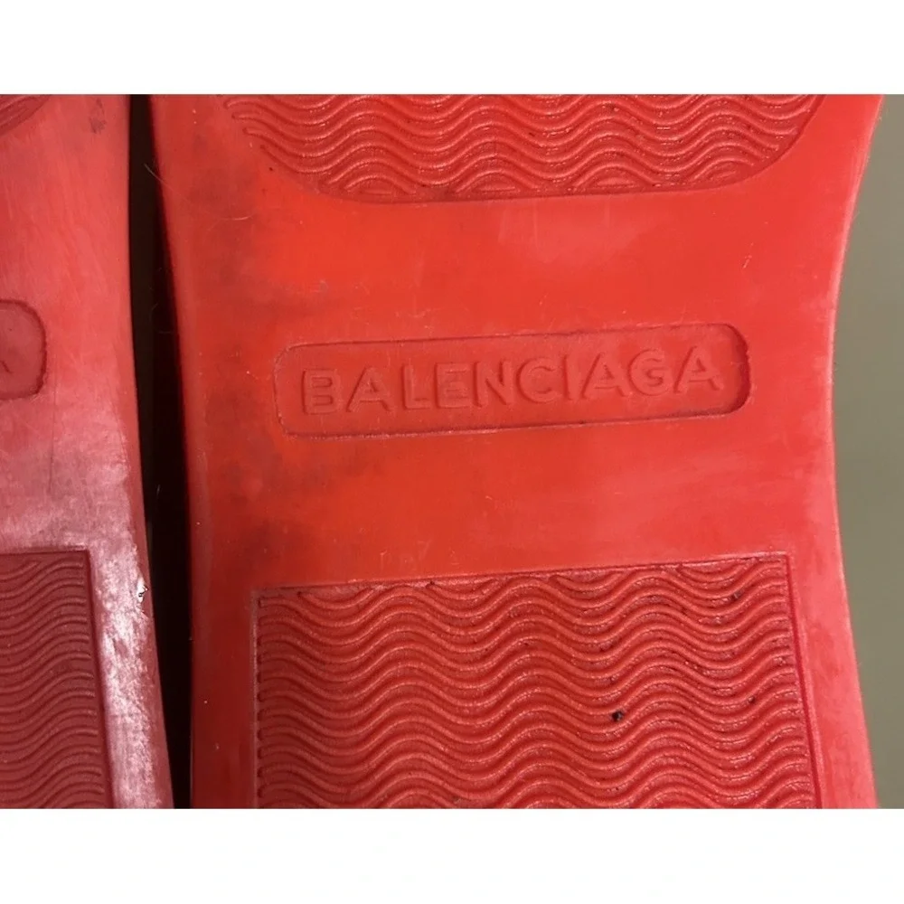 Balenciaga Arena High Top Red Leather Sneakers Mens Sz 12 Luxury Streetwear